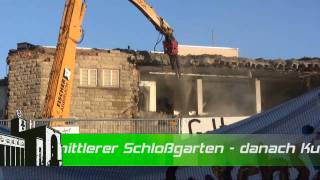 Abrissarbeiten am Mitteltbau des Stuttgarter HBf gehen weiter 01.09.2010