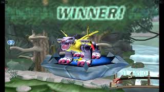 Tal (black agumon, gabumon) vs Illeigeal  (Tentomon)  Digimon Rumble Arena 2