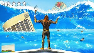 Grootste TSUNAMI Overleven Als AQUAMAN In GTA 5! (Mods)