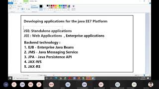 Developing applications for the java EE7 Platform Java EE Application Back Ends