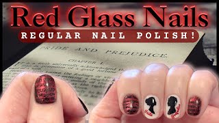 Red Glass Illusion Nails | Magnetic Jelly Nails with Regular Polish!