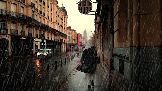 Walking in the November Rain Walk |Nov 2021| Bordeaux 4k France ASMR sounds for sleeping