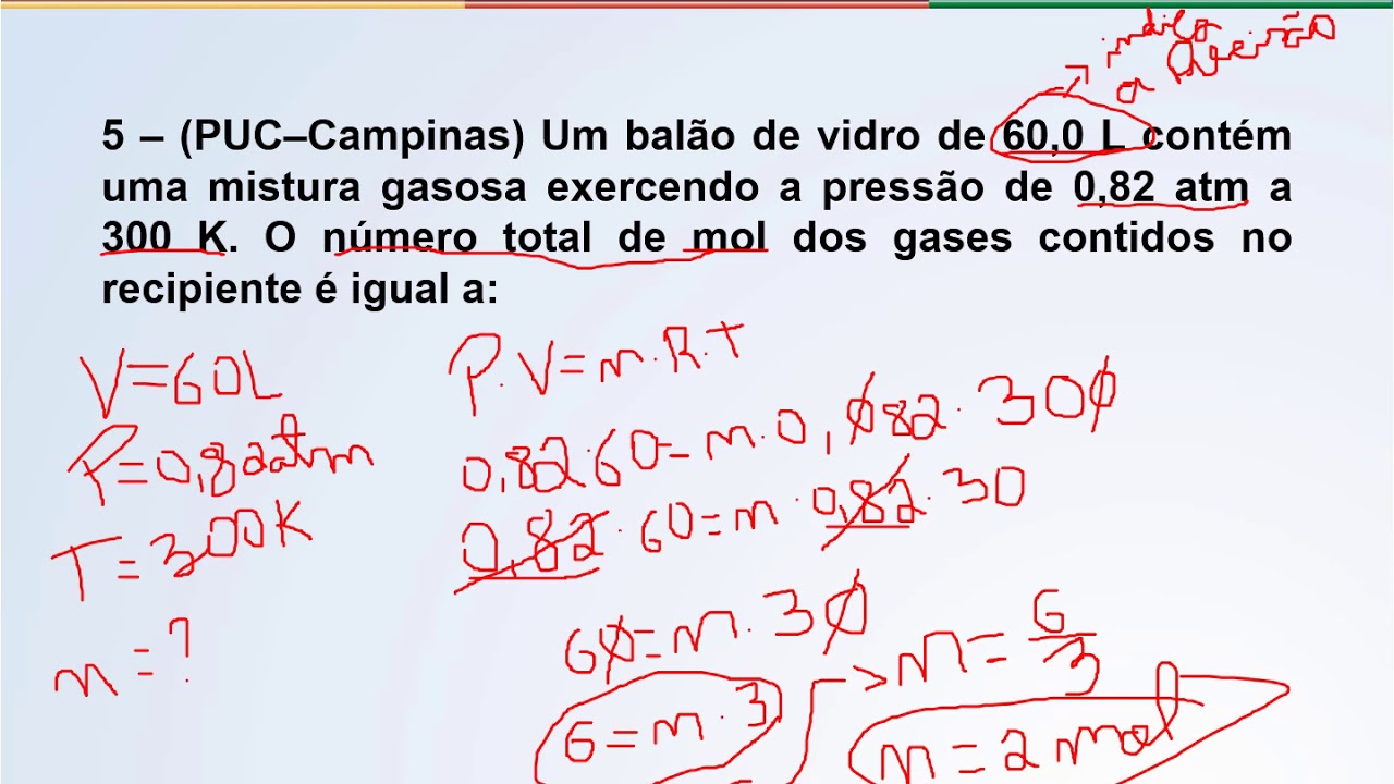 Equação De Clapeyron: Questões 5 E 6 - YouTube