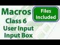 Excel Macro Class 6 - Get User Input - Input Box