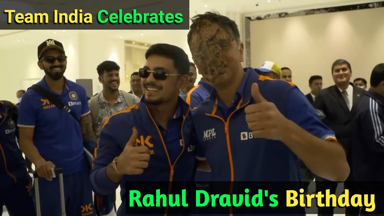 Rahul Dravid Birthday Celebration || Team India Celebrates Rahul Dravid ...