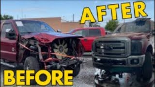 REBUILDING OUR TOTALED FORD F250 IN TWO DAYS