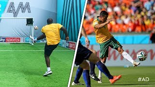 Akinfenwa recreates RIDICULOUS Tim Cahill volley! | World Cup Challenge