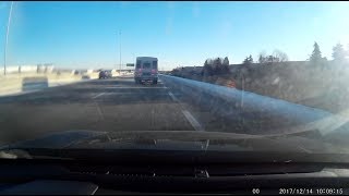 A close call on icy Ontario highway