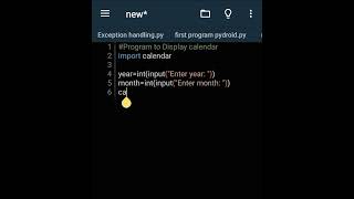 Python Program to Display Calendar