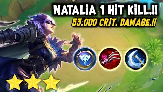 NATALIA 1 HIT KILL.!! 53.000 CRITICAL DAMAGE.!! MAGIC CHESS MOBILE LEGENDS