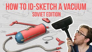 How to industrial design sketch - vacuum cleaner soviet edition