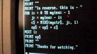 BASIC Program reversing a text string.