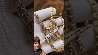 Gold Bismarck Aka Chino Link Chain w/ Gold AK-47 Pendant!  #shorts