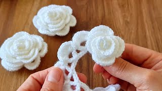 Wow is very easy to make, making white roses from magnificent knitting rope