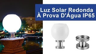 Inovadora luminária solar redonda 18 LEDs de Aço Inoxidável luz IP65