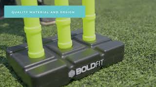 Boldfit Cricket stumps For Men \u0026 Women Plastic Stumps With Stump Holder \u0026 Bails - Green - Black