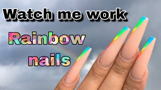 Simple Rainbow Nail Art Tutorial | How To Create | Nail Tech Life