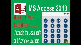 Create a calculator in Ms Access | MS Access | VBA Tutorials