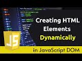 Creating HTML Elements Dynamically With JavaScript In Hindi Part 52 || createElement & appendChild
