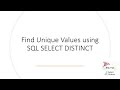 SQL Tips Find Unique values using SQL Select Distinct