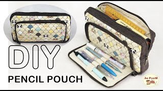 HOW TO MAKE PENCIL POUCH // วิธีทำกระเป๋าใส่เครื่องเขียนแบบง่ายๆ