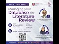 Managing your database for literature review