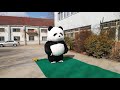 lovely plush inflatable panda costumes suit with blower and battery for parade decoration