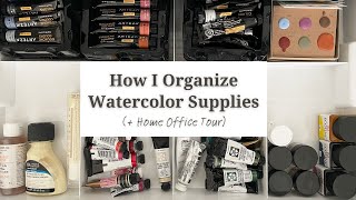 Watercolor Supply Organization + Home Office Tour