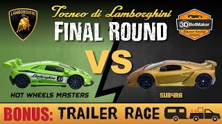 Lamborghini Tournament Finals -  Hot Wheels Trailer Race Diecast Fat Track