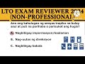 lto exam reviewer 2024 for non professional driver s license tagalog