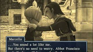 39 Dragon Quest 8 Cut-scene - Angelo Discusses His Past at Riverside Chapel