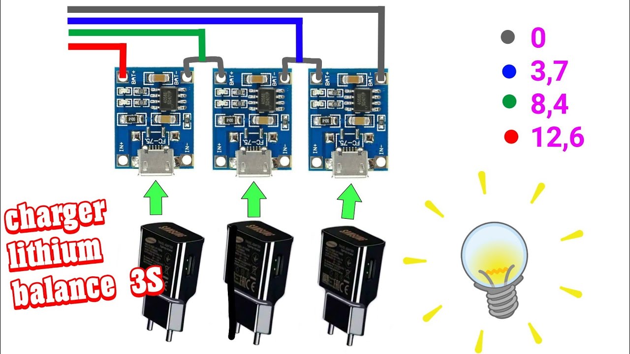 Cara Membuat Charger Baterai Lithium 18650 | BMS 3S - YouTube