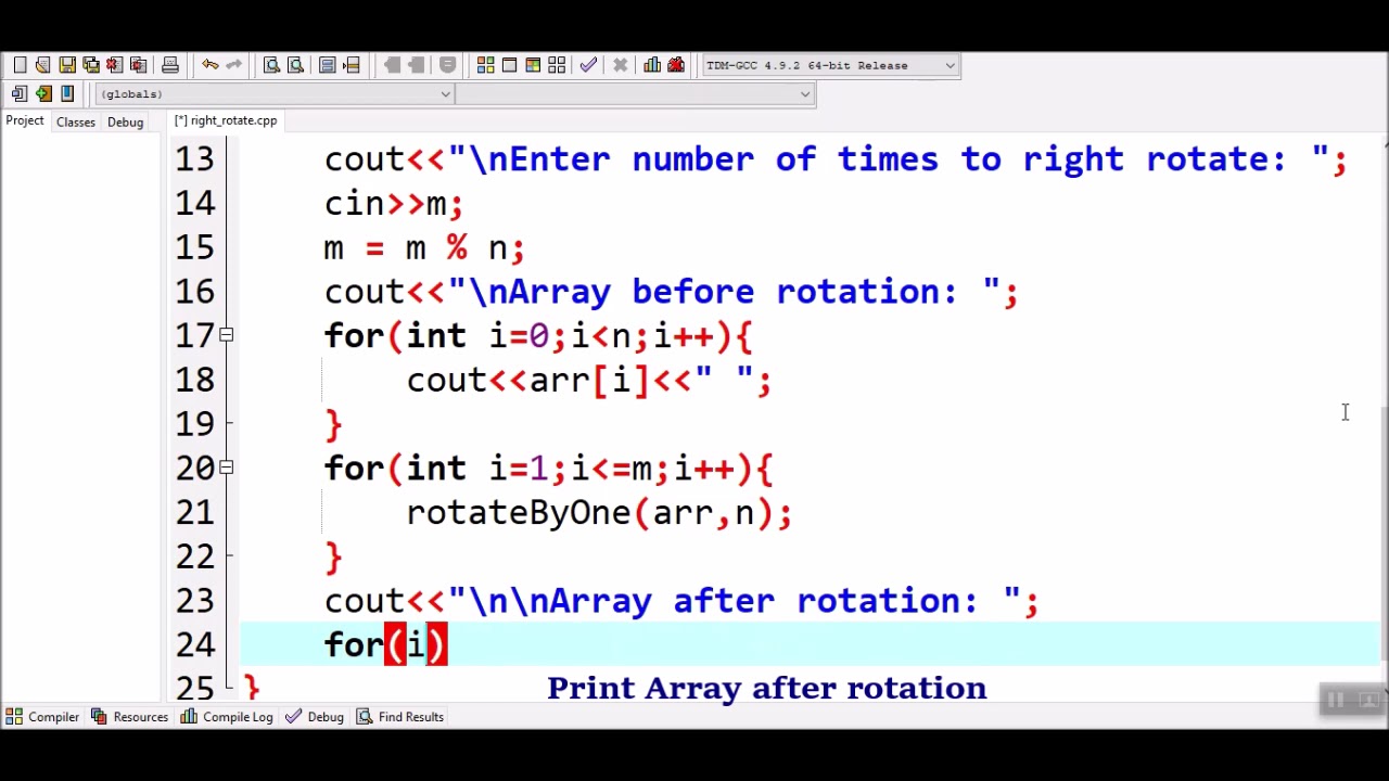 How To Right Rotate An Array In C++ - YouTube