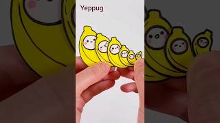 키 순서대로 쭉~바나나 스티커  만들기! #banana   #stickers #paperdiy  #shorts #diy 종이놀이 예뿍