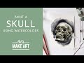 Paint A Skull - Watercolor Painting Tutorial with Sarah Cray of Let's Make Art