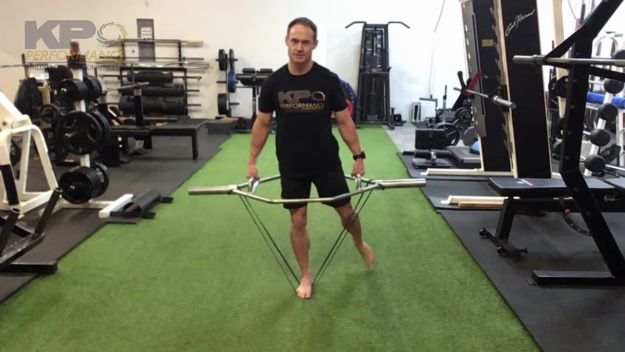 Hip Hinge Unilateral B Stance Trap Bar Superband - YouTube