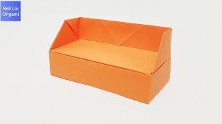 Origami Sofa Tutorial / How to make a paper Sofa / Origami Furniture