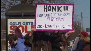 Protesters calling on the government to stop neglecting residents of long-term care