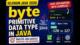 154. byte Primitive Data Type in Java (Selenium Java 2026)