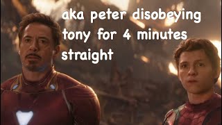Peter Parker and Tony Stark being father and son for 4 minutes straight