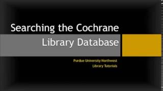 Searching the Cochrane Library Database