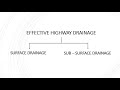 Transportation Engineering 2.29 (Highway Drainage: Surface & Sub surface drainage system)