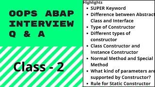 OOPS ABAP 2 | INTERVIEW QUESTIONS AND ANSWER | Multiple Inheritence | Multilevel Inheritance |