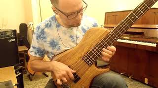 Jazz fusion etude, sequence. Bass cover of guitarist Evgeny Pobozhiy