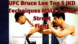 UFC Bruce Lee Top 5 Favorite JKD Techniques USED in MMA & Best Real Street Fight Self-Defense!