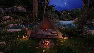 Lakeside Camping On A Beautiful Night 🌙 Fall asleep tonight to relaxing nature s