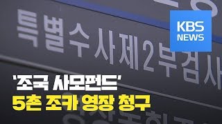 ‘조국 사모펀드’ 핵심 5촌 조카 영장청구…정경심 소환 초읽기 / KBS뉴스(News)