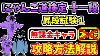 【にゃんこ大戦争】にゃんこ道検定十一段 昇段試験1を本能なし無課金キャラで攻略！【The Battle Cats】