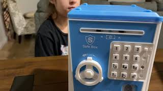 Simulate Fingerprint ATM Piggy Bank ，ATM Saving Piggy Bank Machine for Boys Girls