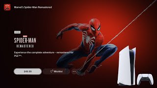 How to Buy SPIDERMAN REMASTERED Standalone Edition in PS5